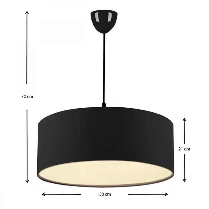 Φωτιστικό Οροφής Monahan Υφασμάτινο Μονόφωτο Χρώμα Μαύρο 38x21x70