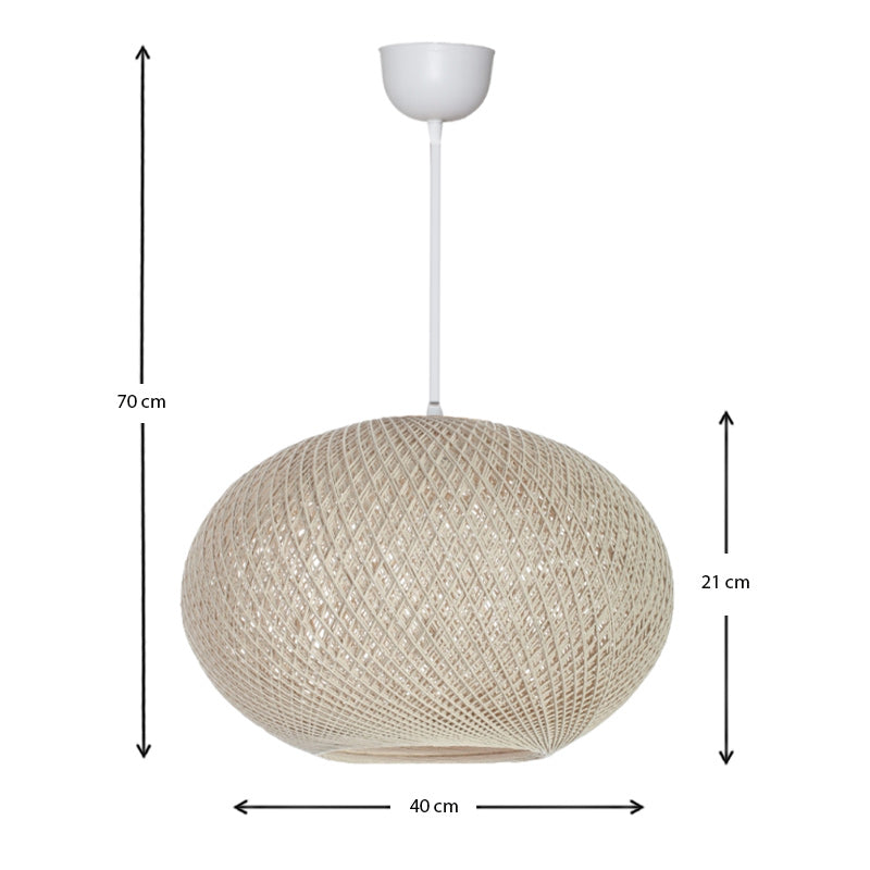 Φωτιστικό Οροφής Gibson από Σχοινί Μονόφωτο Χρώμα Μπεζ 40x21x70