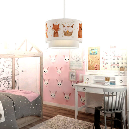 Φωτιστικό Οροφής Goofy Υφασμάτινο Μονόφωτο με Χαριτωμένα Ζωάκια 30x20x70