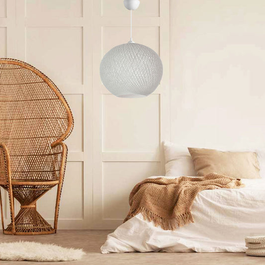 Φωτιστικό Οροφής Gibson από Σχοινί Μονόφωτο Χρώμα Λευκό 30x23x70