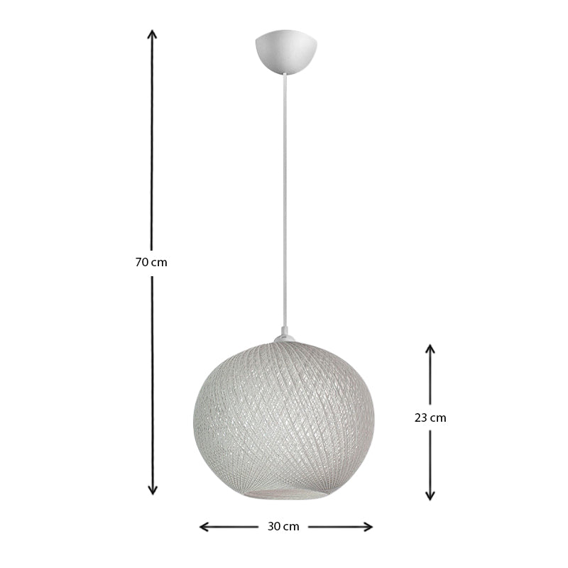 Φωτιστικό Οροφής Gibson από Σχοινί Μονόφωτο Χρώμα Λευκό 30x23x70