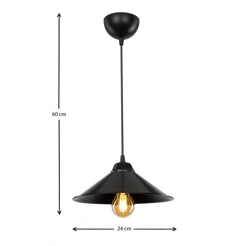 Φωτιστικό Οροφής Felicity E27 Πλαστικό Μονόφωτο Χρώμα Μαύρο 24x24x70