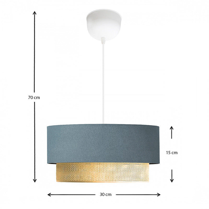 Φωτιστικό Οροφής Lucifer E27 Υφασμάτινο Μονόφωτο Χρώμα Μπλε Ανθρακί 30x15x70