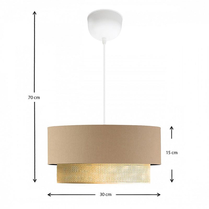 Φωτιστικό Οροφής Lucifer E27 Υφασμάτινο Μονόφωτο Χρώμα Μπεζ 30x15x70
