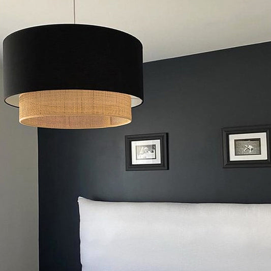 Φωτιστικό Οροφής Lucifer E27 Υφασμάτινο Μονόφωτο Χρώμα Μαύρο 30x20x70