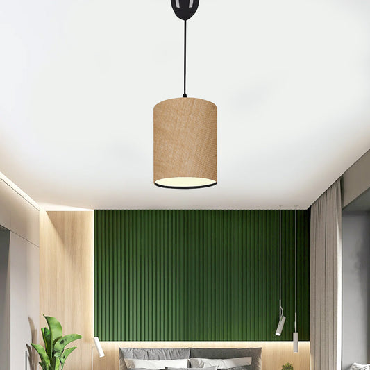 Φωτιστικό Οροφής Layla Ε27 Υφασμάτινο Μονόφωτο Χρώμα Μπεζ 19x25x70