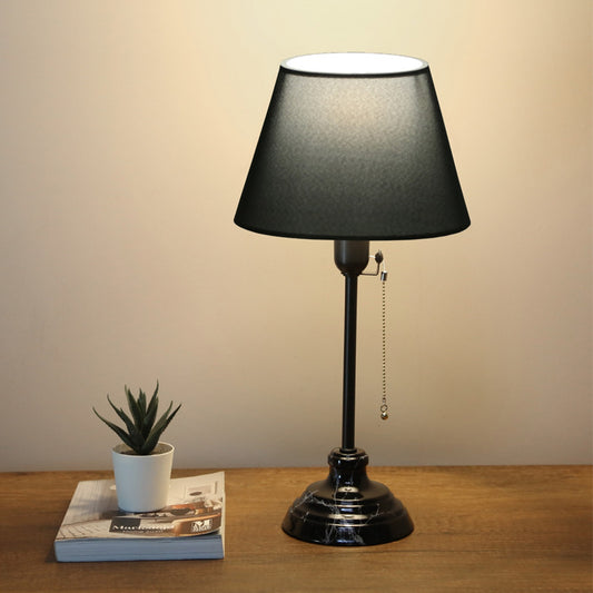 Φωτιστικό Επιτραπέζιο Vienna E27 Υφασμάτινο - Μεταλλικό Χρώμα Μαύρο Φ22x45