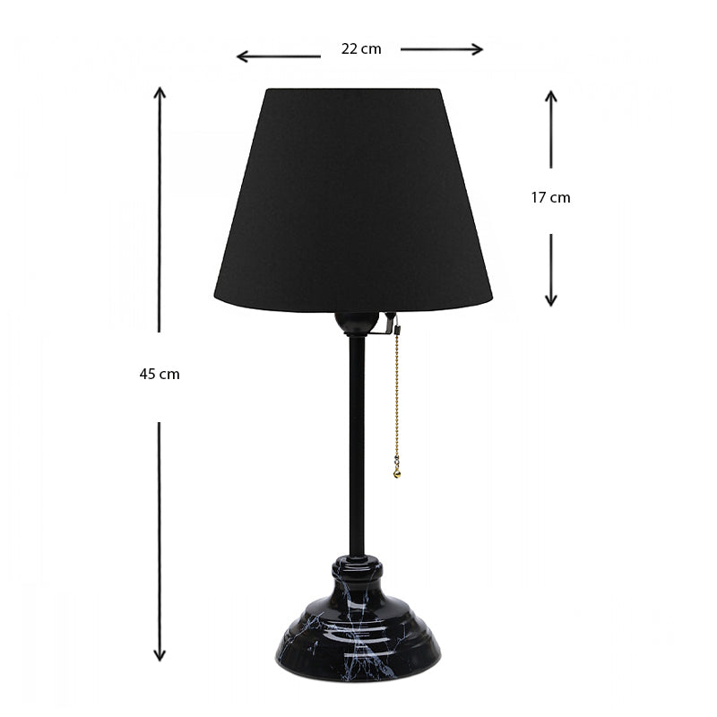 Φωτιστικό Επιτραπέζιο Vienna E27 Υφασμάτινο - Μεταλλικό Χρώμα Μαύρο Φ22x45