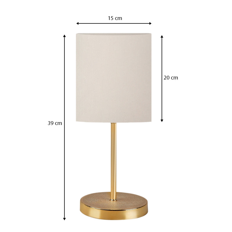 Φωτιστικό Επιτραπέζιο Ingared E27 Υφασμάτινο Χρώμα Κρεμ - Χρυσό Φ15x39