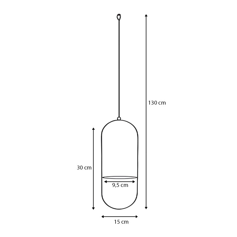 Βάση - Ζαρντινιέρα Κρεμαστή Μεταλλική για Φυτά Εσωτερικού και Εξωτερικού Χώρου Χρώμα Μαύρο Φ15