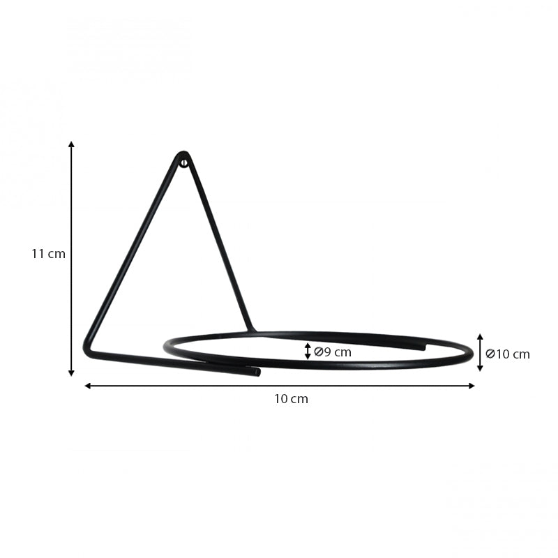Βάση - Ζαρντινιέρα Επιτοίχια Σετ 2 Τμχ Μεταλλική για Φυτά Εσωτερικού και Εξωτερικού Χώρου Χρώμα Μαύρο 10x10x11