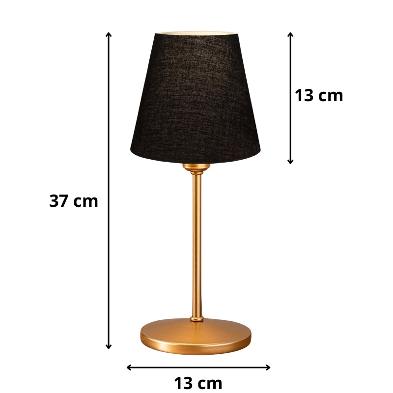 Φωτιστικό Επιτραπέζιο Santo E27 Ύφασμα PVC Χρώμα Μαύρο - Χρυσό Ø13x37