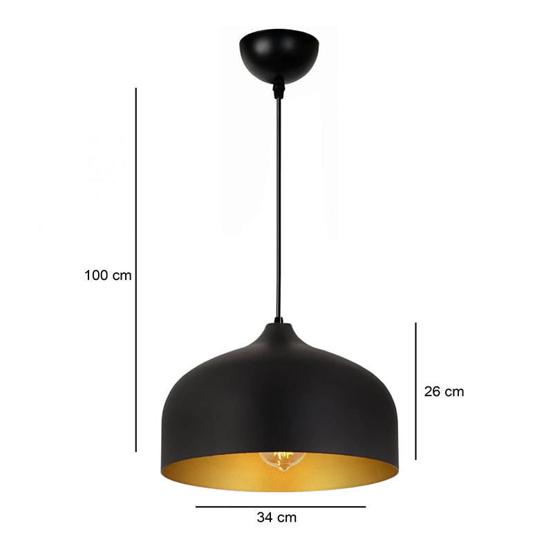 Φωτιστικό Οροφής Malvin E27 Μεταλλικό Μονόφωτο Χρώμα Μαύρο Ø34x100
