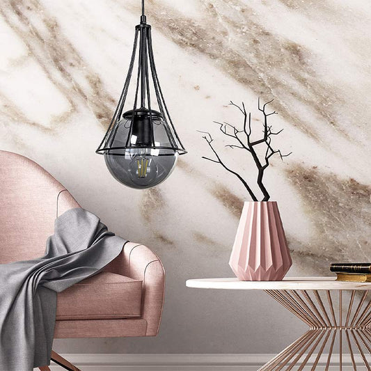 Φωτιστικό Οροφής Chavi E27 Μεταλλικό Μονόφωτο Χρώμα Μαύρο 18x18x75