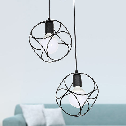 Φωτιστικό Οροφής Lusita E27 Μεταλλικό Δίφωτο Χρώμα Μαύρο 35x35x70