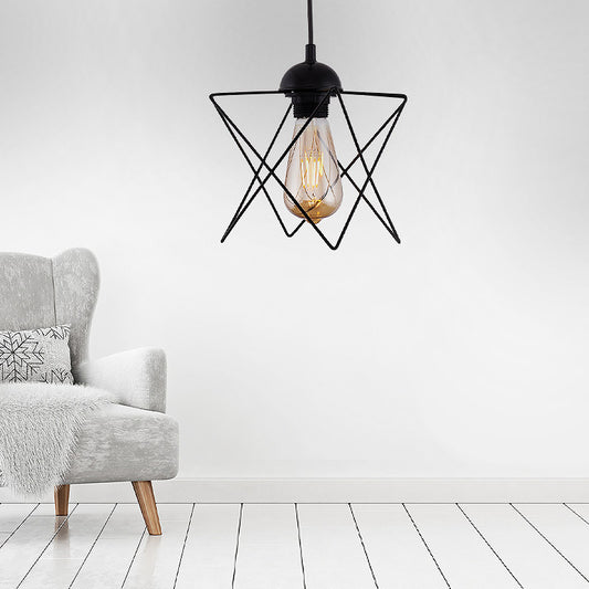 Φωτιστικό Οροφής Faven E27 Μεταλλικό Μονόφωτο Χρώμα Μαύρο 17x17x70