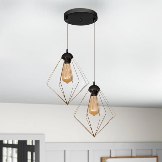 Φωτιστικό Οροφής Nura E27 Μεταλλικό Δίφωτο Χρώμα Χρυσό 40x40x70