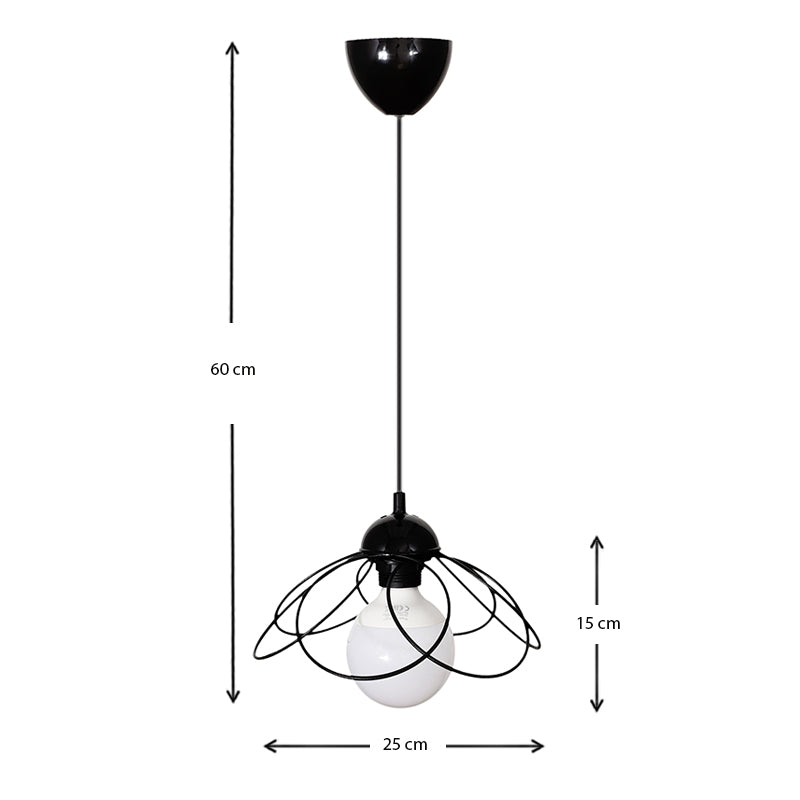 Φωτιστικό Οροφής Zufash E14 Μεταλλικό Μονόφωτο Χρώμα Μαύρο 25x25x60