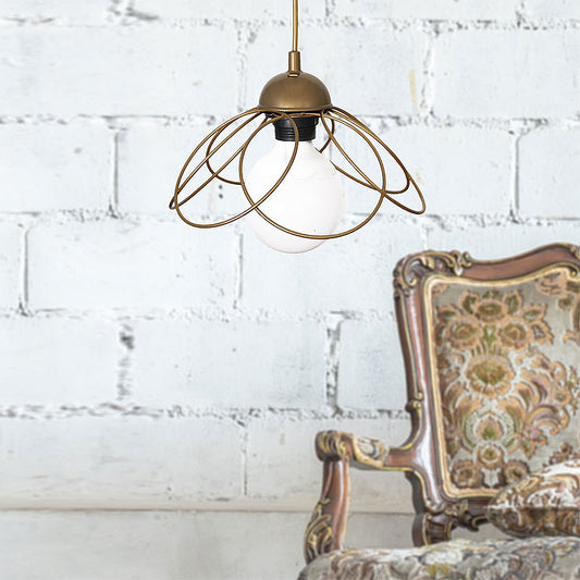 Φωτιστικό Οροφής Zufash E14 Μεταλλικό Μονόφωτο Χρώμα Χρυσό 25x25x60