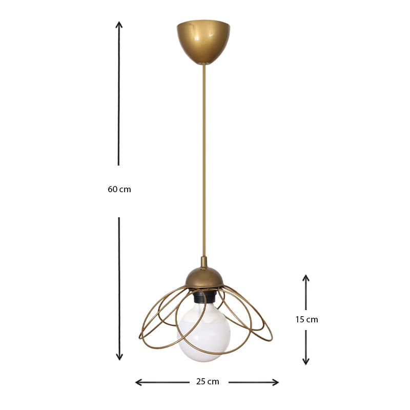 Φωτιστικό Οροφής Zufash E14 Μεταλλικό Μονόφωτο Χρώμα Χρυσό 25x25x60