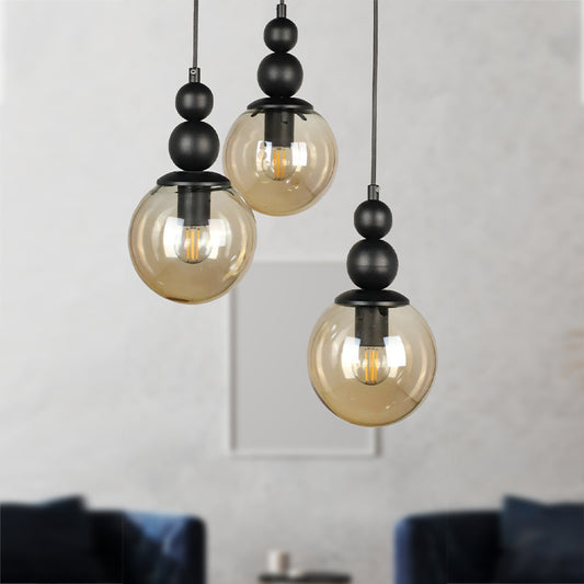 Φωτιστικό Οροφής Latona E27 Μεταλλικό Τρίφωτο Χρώμα Μαύρο 30x30x85