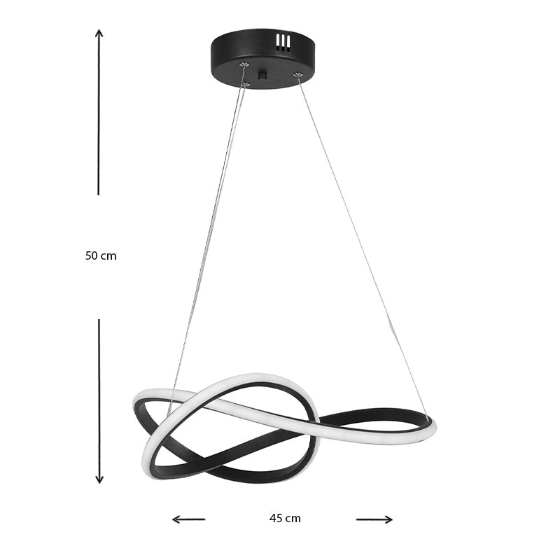 Φωτιστικό Οροφής LED Luciano Μεταλλικό Μονόφωτο Χρώμα Μαύρο 47x40x60