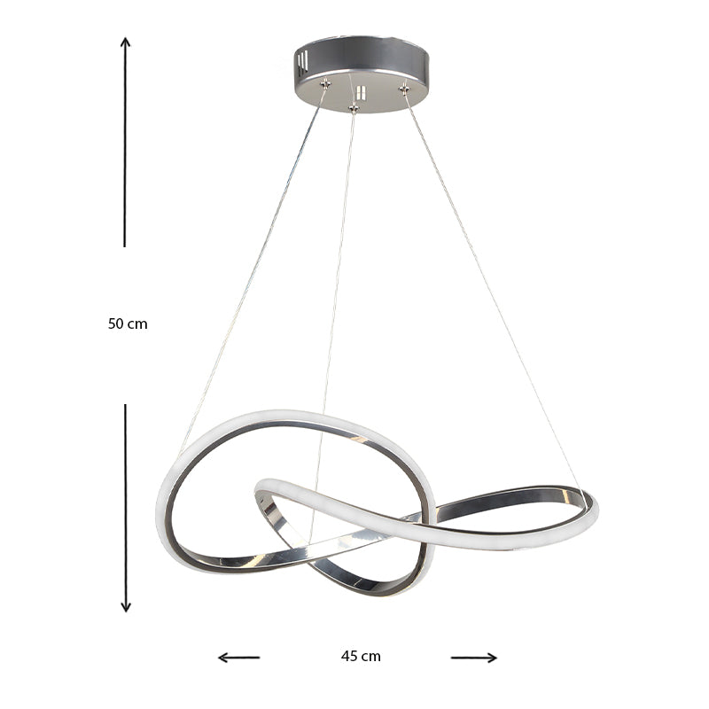 Φωτιστικό Οροφής LED Luciano Μεταλλικό Μονόφωτο Χρώμα Ασημί 47x40x60