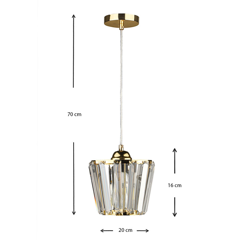 Φωτιστικό Οροφής Neva E27 Γυάλινο Μονόφωτο Χρώμα Χρυσό 20x20x70