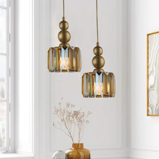 Φωτιστικό Οροφής Alaba E27 Μεταλλικό - Γυάλινο Δίφωτο Χρώμα Χρυσό 30x30x80