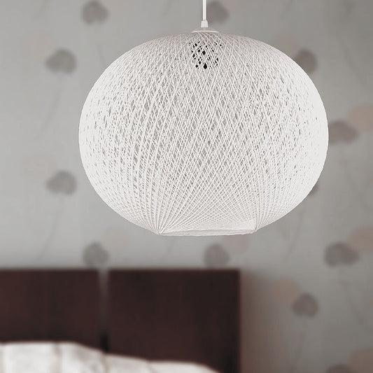 Φωτιστικό Οροφής Visca E27 από Σχοινί Μονόφωτο Χρώμα Λευκό 35x35x75