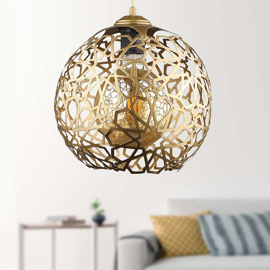 Φωτιστικό Οροφής Dominico E27 Μεταλλικό Μονόφωτο Χρώμα Χρυσό 24x24x70