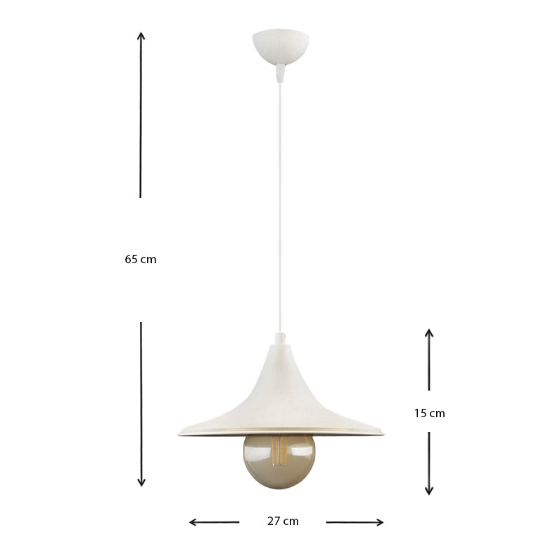 Φωτιστικό Οροφής Silia E27 Μεταλλικό Μονόφωτο Χρώμα Λευκό 27x27x65