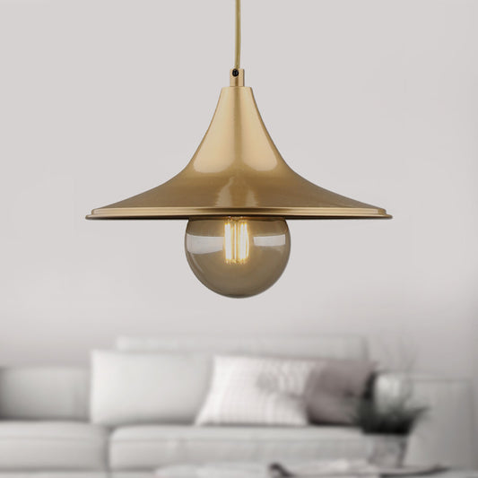 Φωτιστικό Οροφής Silia E27 Μεταλλικό Μονόφωτο Χρώμα Χρυσό 27x27x65