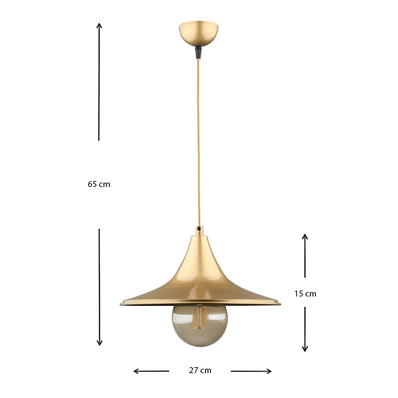 Φωτιστικό Οροφής Silia E27 Μεταλλικό Μονόφωτο Χρώμα Χρυσό 27x27x65