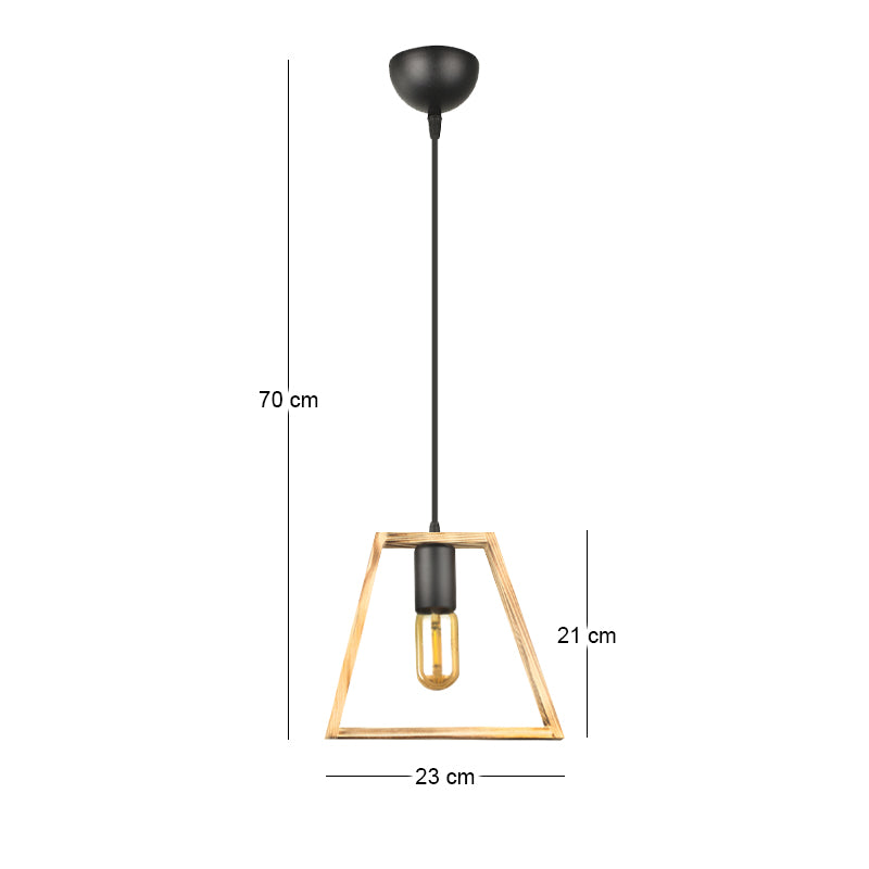 Φωτιστικό Οροφής Tekli E27 Ξύλινο Μονόφωτο Χρώμα Φυσικό 23x3x70