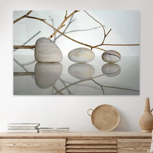Πίνακας σε Καμβά Stones And Branches Ψηφιακής Εκτύπωσης 90x60x3
