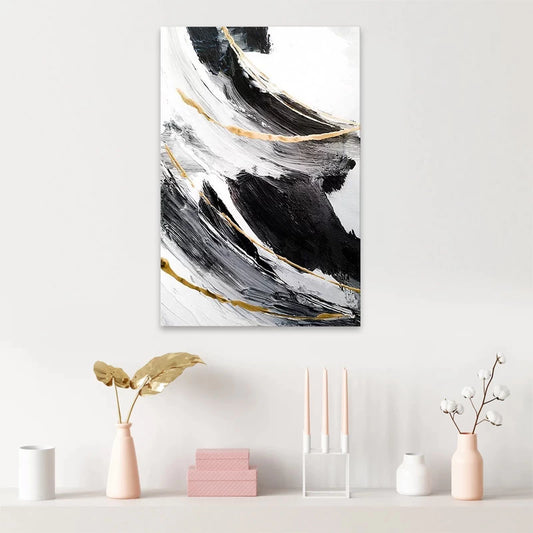 Πίνακας σε Καμβά Golden And Silver Reflections Ψηφιακής Εκτύπωσης 50x75x3