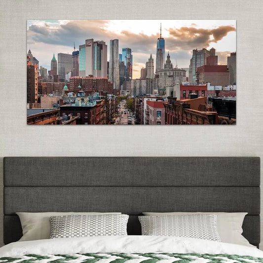 Πίνακας σε Καμβά New York Manhattan Ψηφιακής Εκτύπωσης 140x70x3