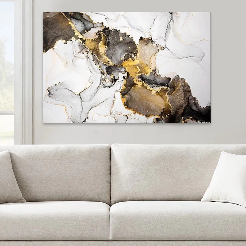 Πίνακας σε Καμβά Abstract Golden Dream Ψηφιακής Εκτύπωσης 100x70x3