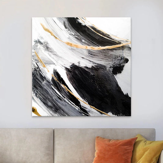 Πίνακας σε Καμβά Golden And Silver Reflections Ψηφιακής Εκτύπωσης 100x100x3