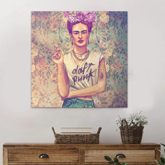 Πίνακας σε Καμβά Frida Punk Ψηφιακής Εκτύπωσης 60x60x3