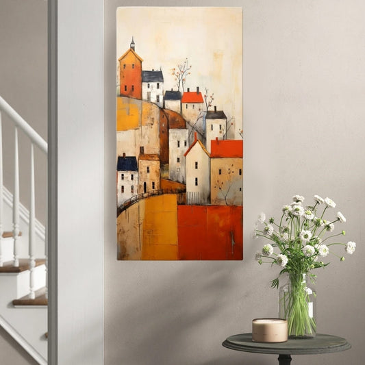Πίνακας σε Καμβά "Houses on the Hill" Ψηφιακής Εκτύπωσης 50x100x3