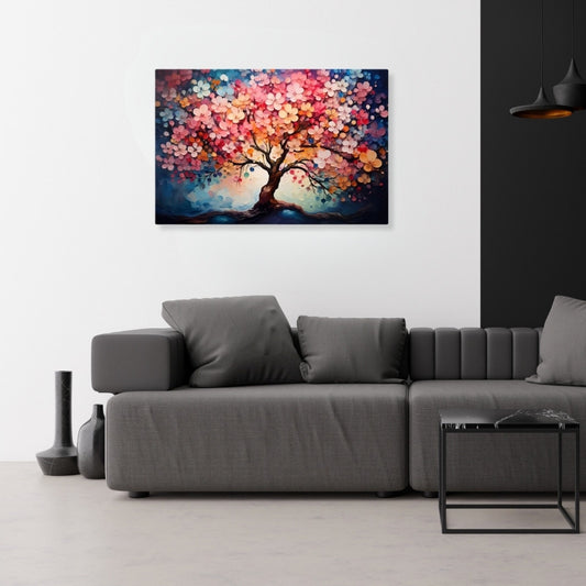 Πίνακας σε Καμβά Pink Tree Ψηφιακής Εκτύπωσης 100x70x3