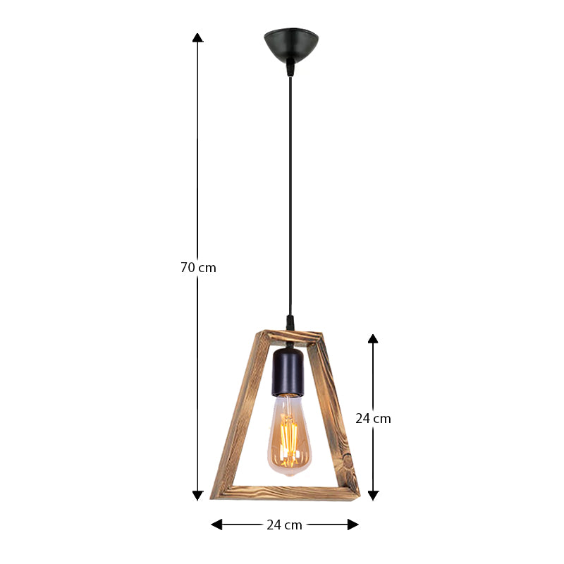 Φωτιστικό Οροφής Esela E27 Ξύλινο Μονόφωτο Χρώμα Φυσικό 24x4x70