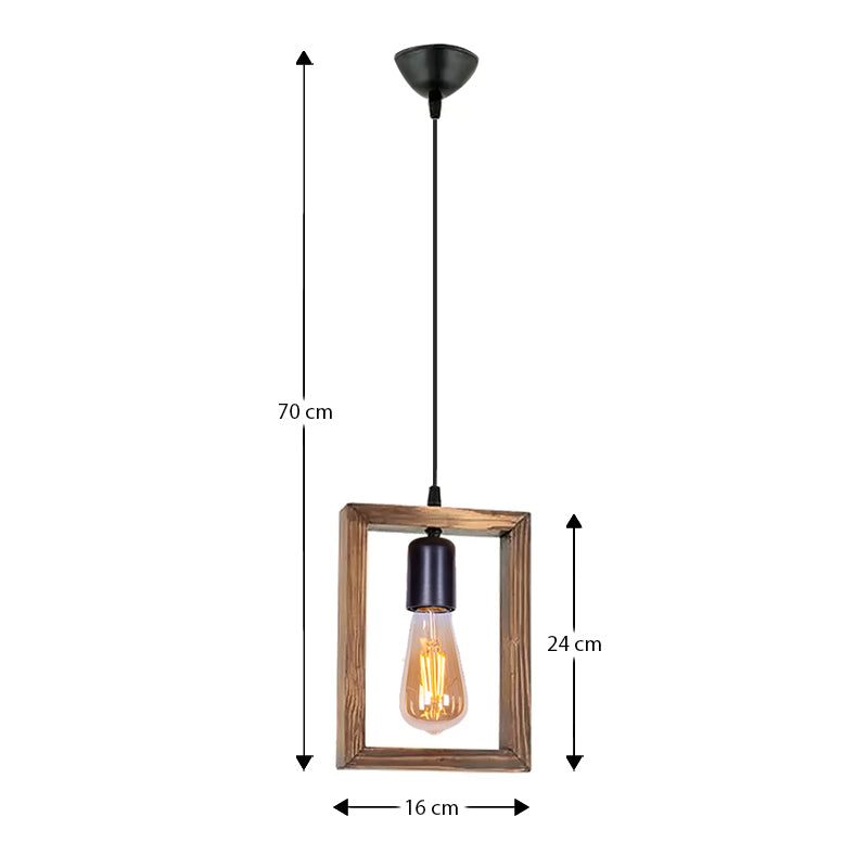 Φωτιστικό Οροφής Esela E27 Ξύλινο Μονόφωτο Χρώμα Φυσικό 16x4x70