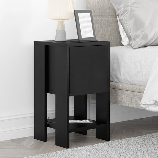 Κομοδίνο Ema Χρώμα Μαύρο 30x30x55