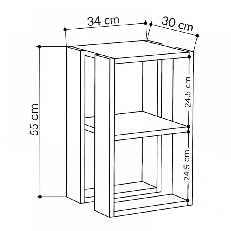 Bedside Table - Side Table Lonie Sandstone Color 34x30x55