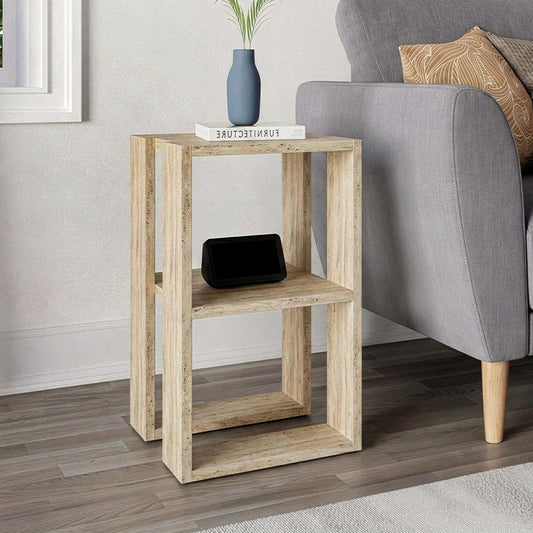 Κομοδίνο - Τραπεζάκι Βοηθητικό Lonie Χρώμα Travertine 34x30x55
