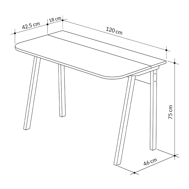 Γραφείο Εργασίας Luton από Μελαμίνη Χρώμα Ανοιχτή Μόκα/Λευκό 120x60x75