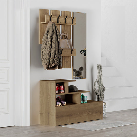 Έπιπλο Εισόδου Vesty Χρώμα Ανοιχτό Καρυδί 100x30x61